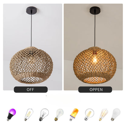 Handwoven Rattan Pendant Light for the Living Room