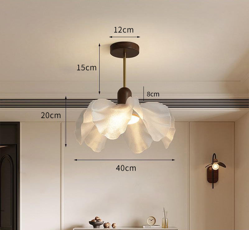 French Vintage Style Flower Pendant Light for Study and Bedroom