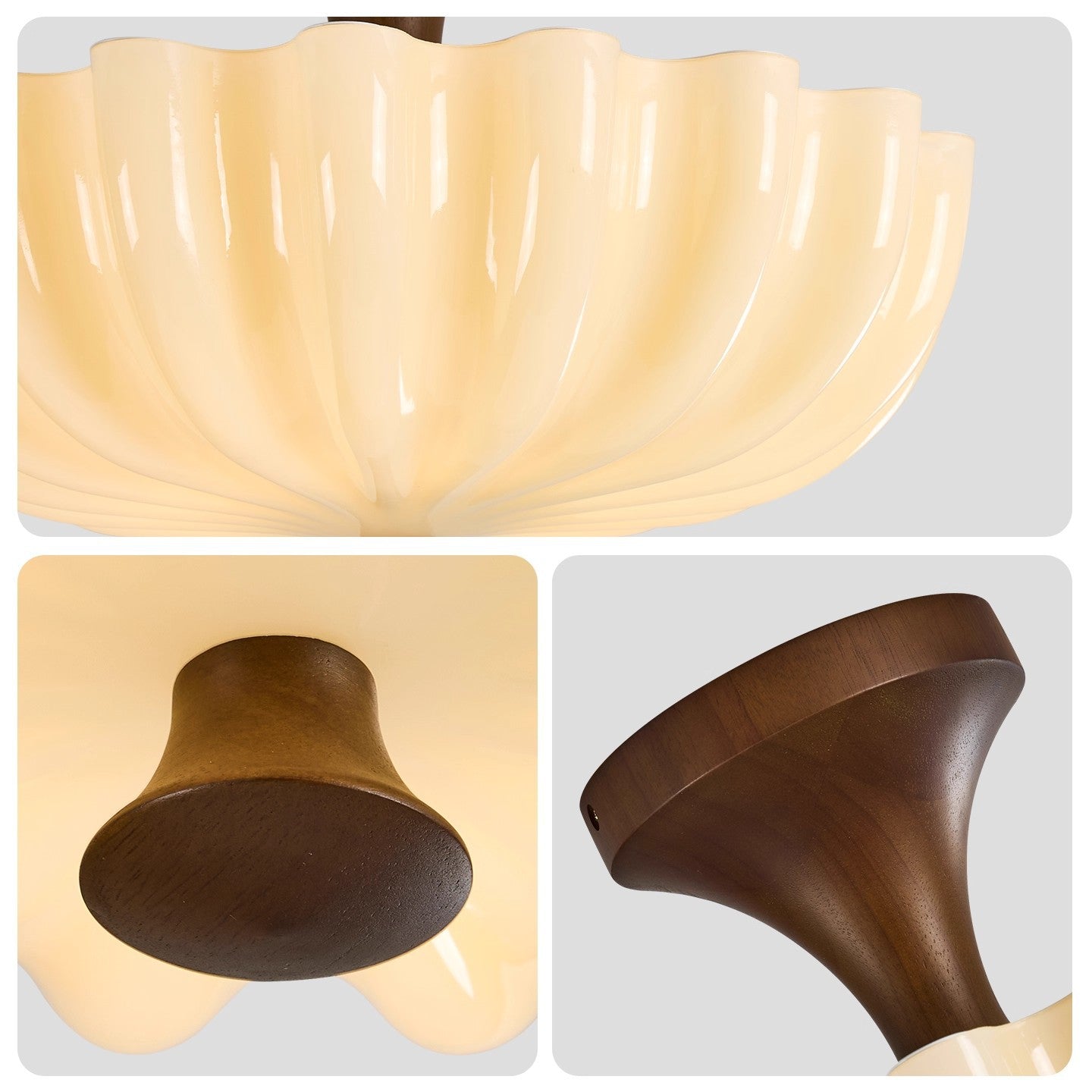 Vintage French Glass Ceiling Light for Bedroom