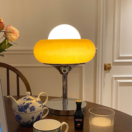 Vintage Bauhaus Glass Table Lamp for Bedside-[Modern pendant lighting for bedroom and living space]-Demolights UK