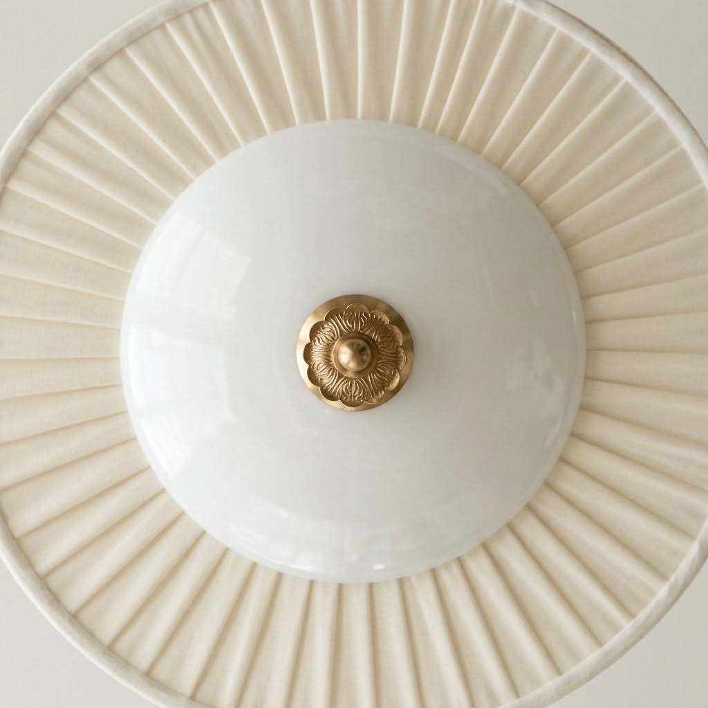 Mid-Century Rattan Pendant Light with Brass Detail