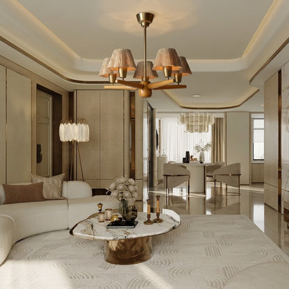 Mid-Century Solid Wood Ceiling Light for Dining Room