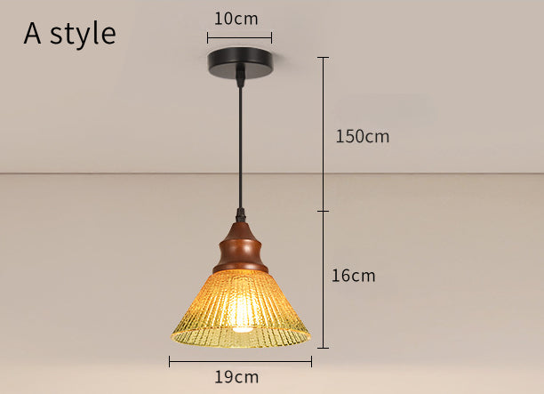 Nordic Vintage Glass Pendant Light for Bedroom or Study
