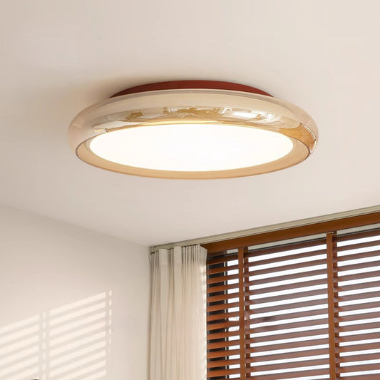 French Light Luxury Glass Round Ceiling Light for Bedroom-[Modern pendant lighting for bedroom and living space]-Demolights UK