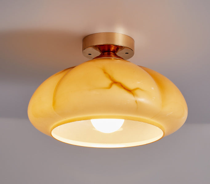 French Medieval-style Retro Glass Ceiling Lamp