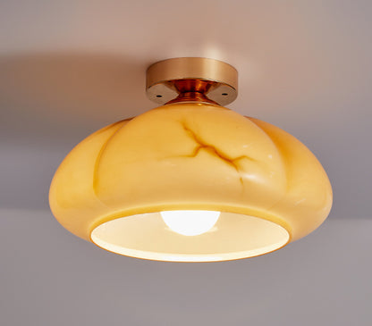 French Medieval-style Retro Glass Ceiling Lamp