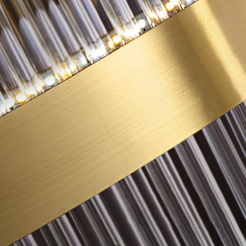 Modern Crystal Wave Chandelier - Luxury Gold Fringe Pendant Light