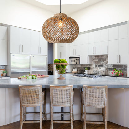 Handwoven Rattan Pendant Light for the Living Room