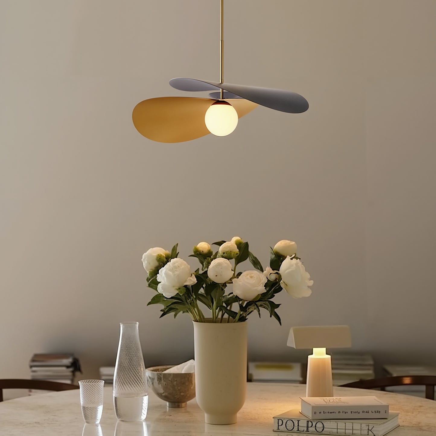 Modern Petal Chandelier - Mid-Century Tri-Tone Leaf Pendant Light