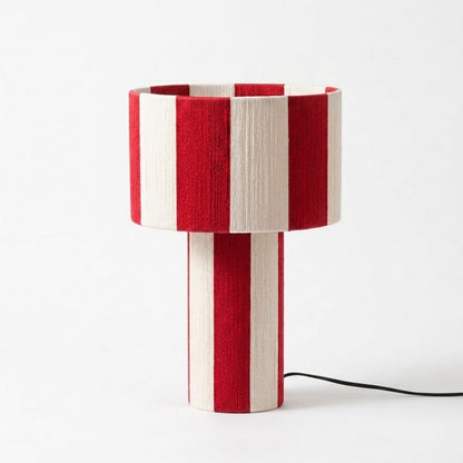 Modern Striped Cotton Cord Table Lamp – Decorative Bedside Light