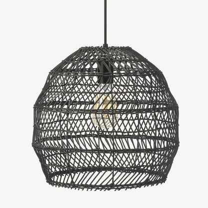 Basket Rattan Woven Pendant Light Shades Black