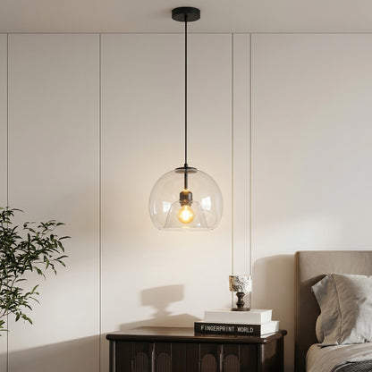 Spherical Glass Pendant Light Modern Double-Layer Globe Smoke & Amber Hanging Lamp
