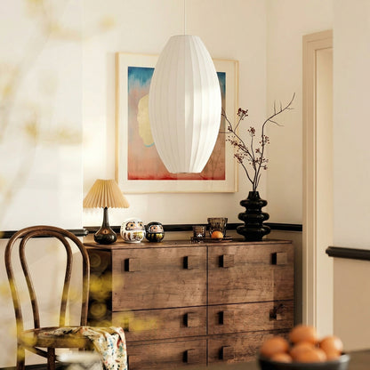 Mid-Century fabric Cocoon Pendant Light - Modern Cloud Bubble Shade Chandelier