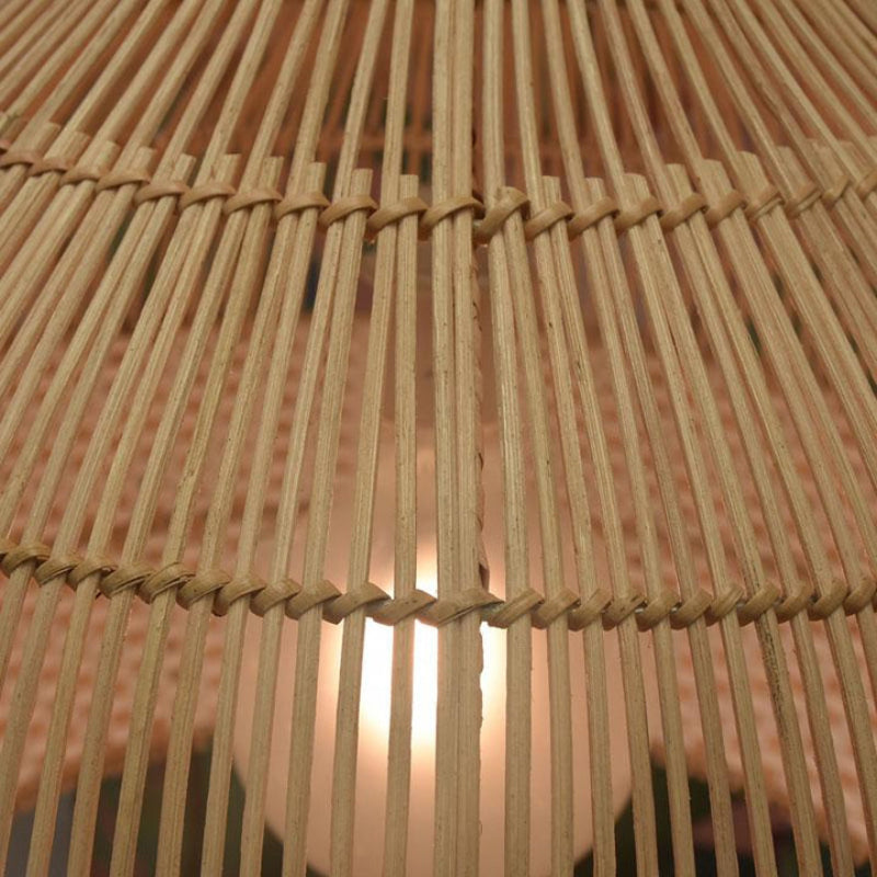 White Hand-Woven Rattan Pendant Light Woven Rattan Lampshade 30CM Small Boho Light