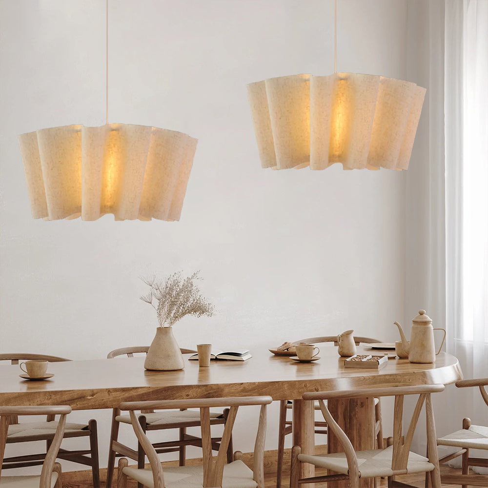 Nordic Fabric Pleated Pendant Lights-[Modern pendant lighting for bedroom and living space]-Demolights UK