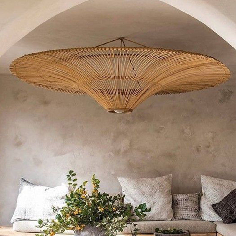 Large Rattan Pendant Light/80 cm/Modern/Ceiling Lamp/Dining room