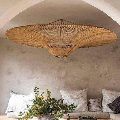 Large Rattan Pendant Light/80 cm/Modern/Ceiling Lamp/Dining room