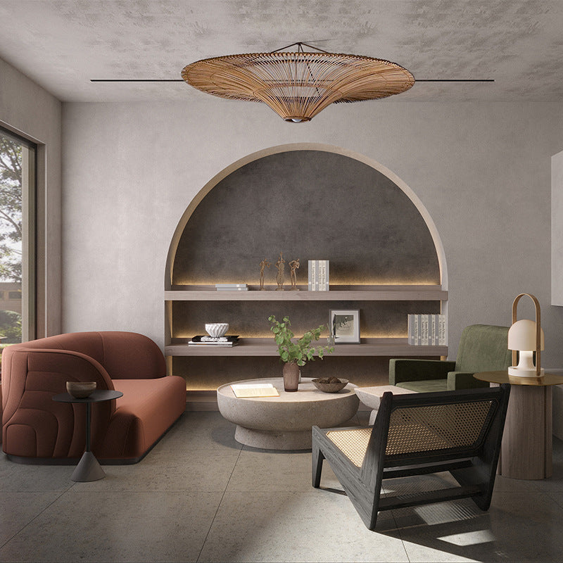 Large Rattan Pendant Light/80 cm/Modern/Ceiling Lamp/Dining room