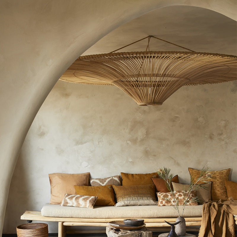 Large Rattan Pendant Light/80 cm/Modern/Ceiling Lamp/Dining room