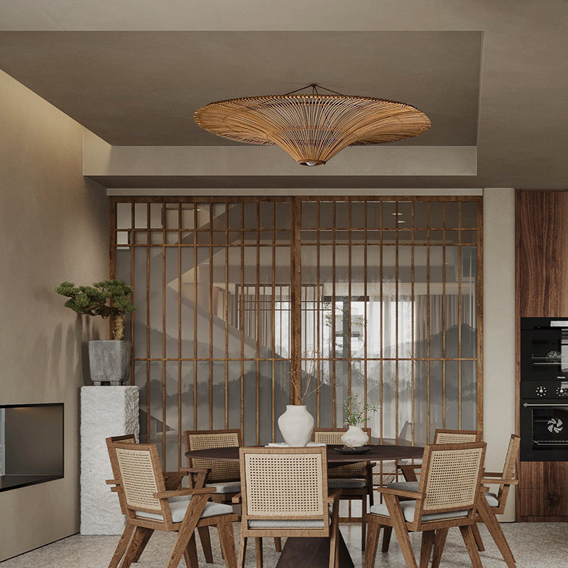 Large Rattan Pendant Light/80 cm/Modern/Ceiling Lamp/Dining room