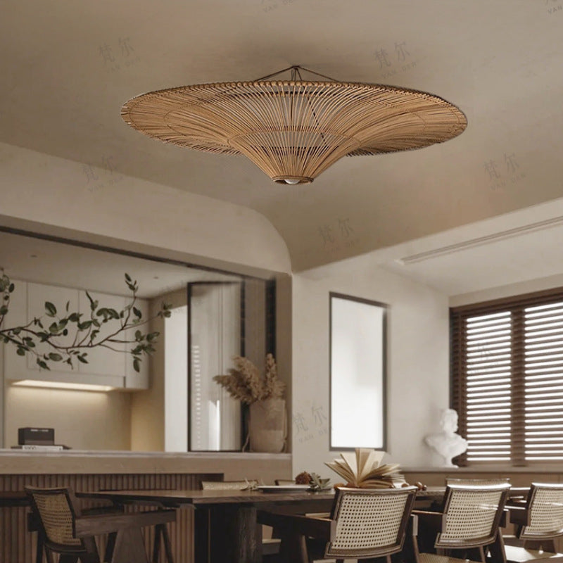 Large Rattan Pendant Light/80 cm/Modern/Ceiling Lamp/Dining room