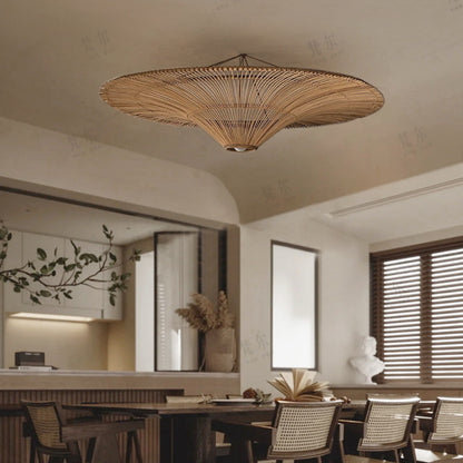 Large Rattan Pendant Light/80 cm/Modern/Ceiling Lamp/Dining room