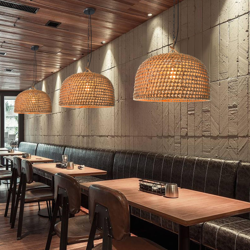 Retro Pendant Lights Hemp Rope Woven Lampshade