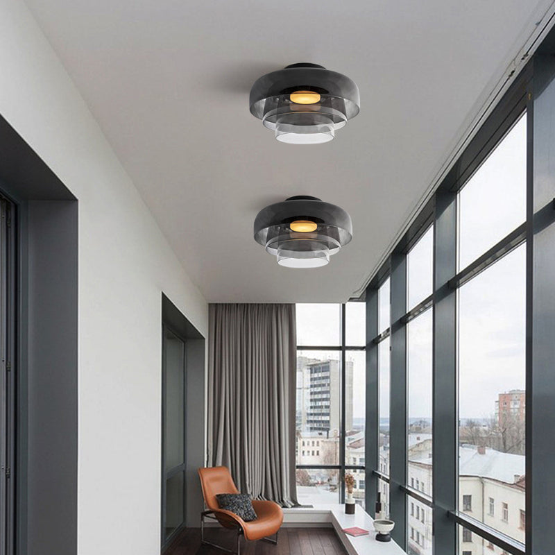 Creative Glass Ceiling Light Multi-Layer Pendant Lampshade