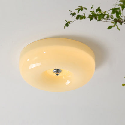 Cream Pudding Round Ceiling Lamp Living Room