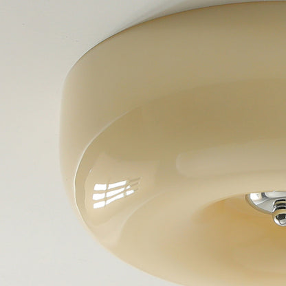 Cream Pudding Round Ceiling Lamp Living Room