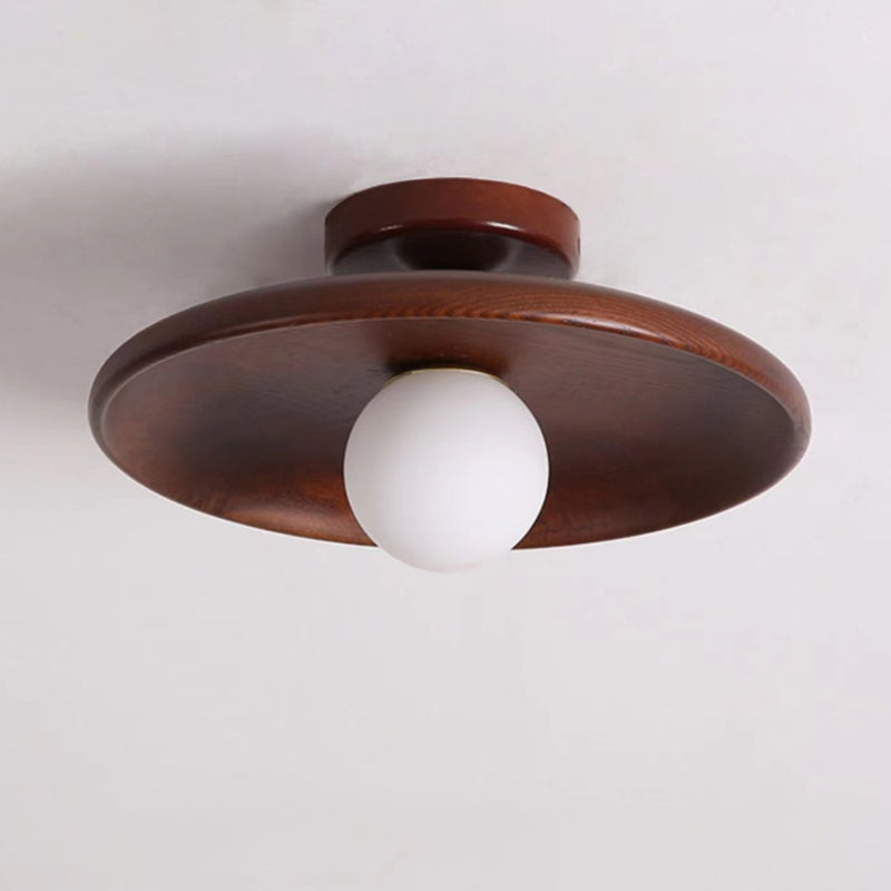 Flush Mount Solid Wooden Ceiling Light