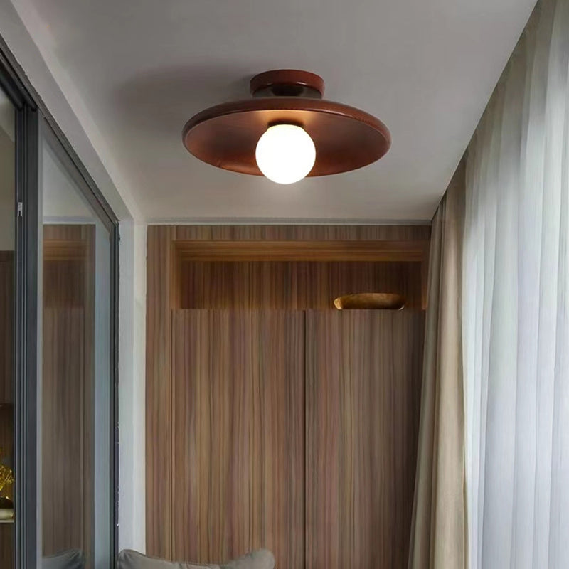 Flush Mount Solid Wooden Ceiling Light