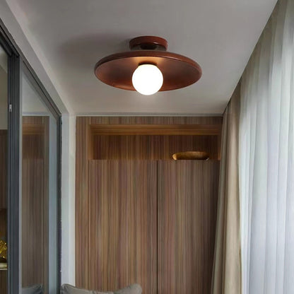 Flush Mount Solid Wooden Ceiling Light