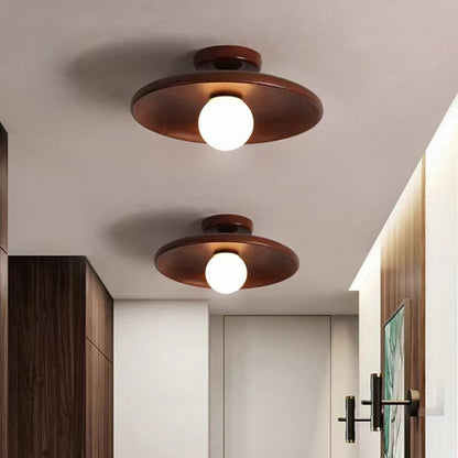 Flush Mount Solid Wooden Ceiling Light