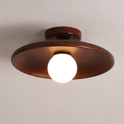 Flush Mount Solid Wooden Ceiling Light