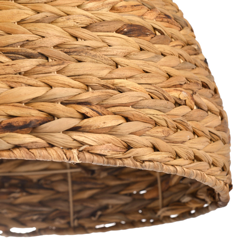 Retro Semicircle Straw Rattan Dining Room Hanging Lampshade