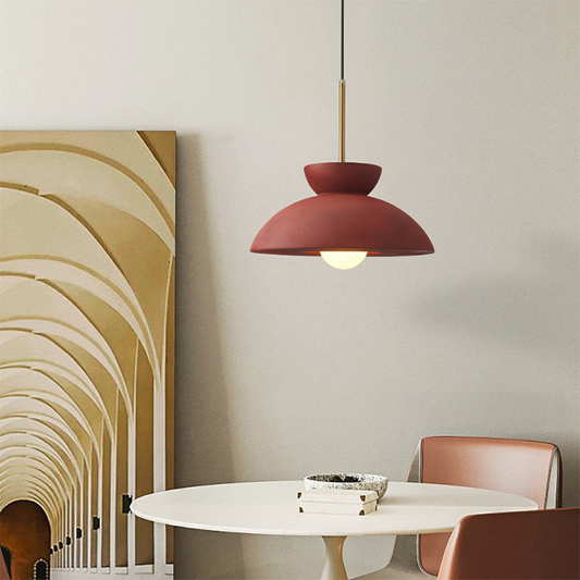 Resin Dome Ceramic Colorful Pendant Light-[Modern pendant lighting for bedroom and living space]-Demolights UK