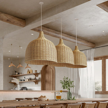 Bohemian Pendant Lampshade Rattan Woven Pendant Light-[Modern pendant lighting for bedroom and living space]-Demolights UK