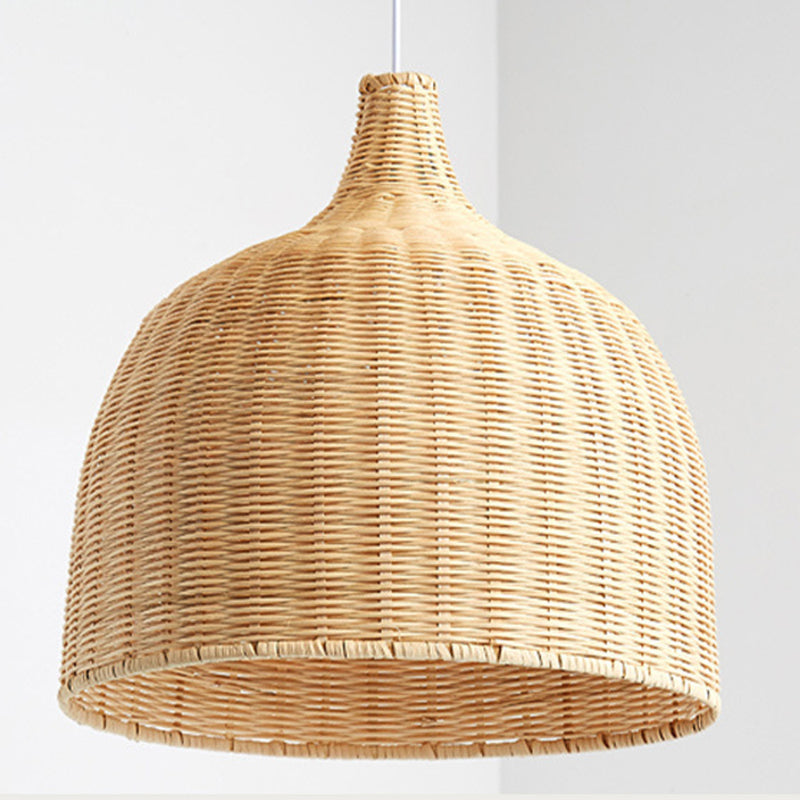 Bohemian Pendant Lampshade Rattan Woven Pendant Light Hand-Woven Wicker Lamp