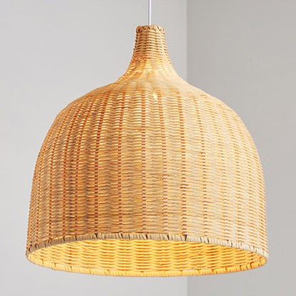 Bohemian Pendant Lampshade Rattan Woven Pendant Light Hand-Woven Wicker Lamp