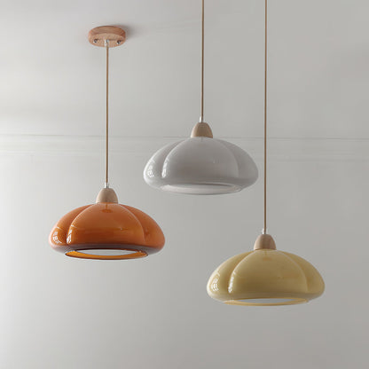 Vintage Pumpkin Glass Pendant Light