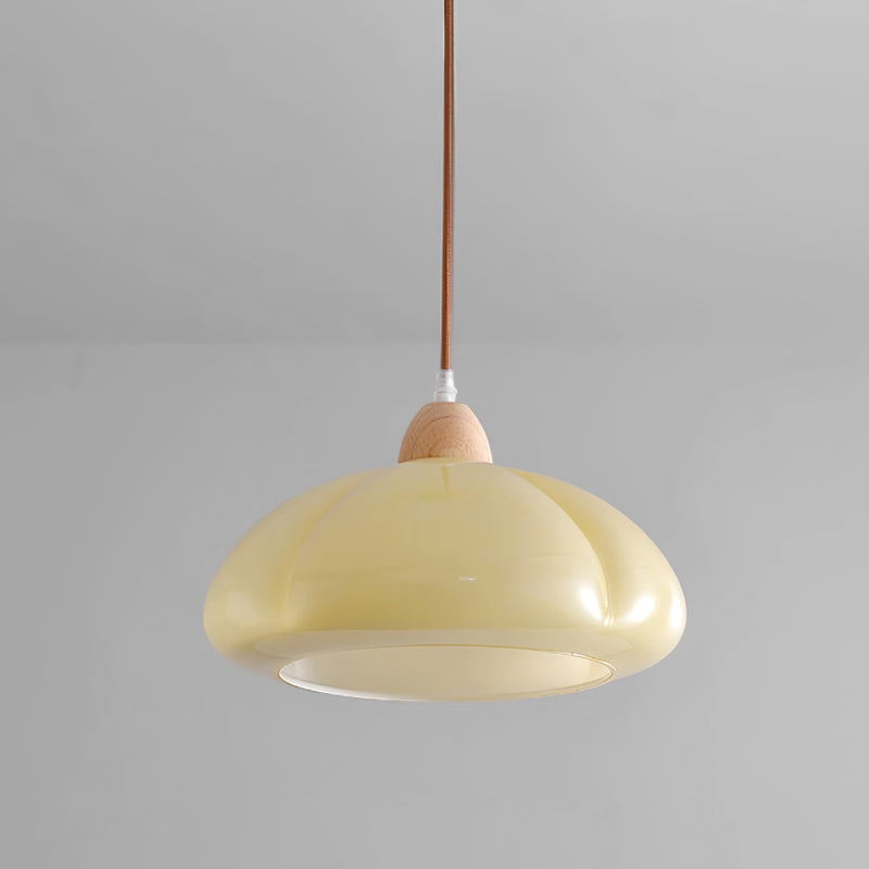 Vintage Pumpkin Glass Pendant Light