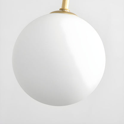 Modern Gooseneck Globe Chandelier - Mid-Century Black Arched Pendant Light