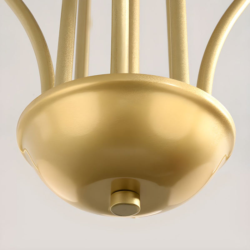 Modern Gooseneck Globe Chandelier - Mid-Century Black Arched Pendant Light