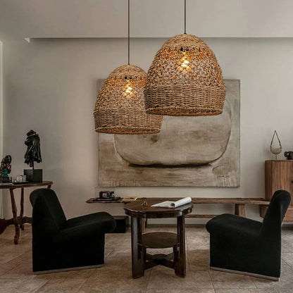 Natural Seagrass Pendant Light Handmade Lampshade