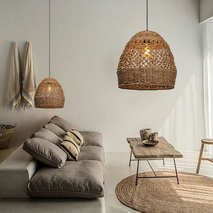 Natural Seagrass Pendant Light Handmade Lampshade