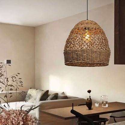 Natural Seagrass Pendant Light Handmade Lampshade