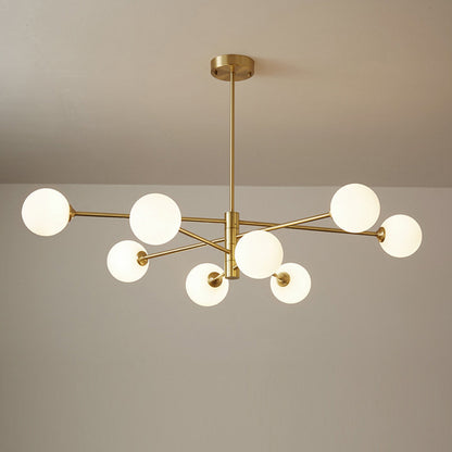 6-Light Modern Gold Sputnik Chandelier - Mid-Century Globe Lamp