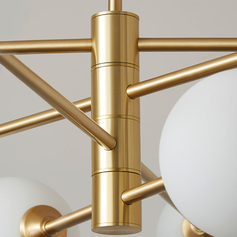 6-Light Modern Gold Sputnik Chandelier - Mid-Century Globe Lamp