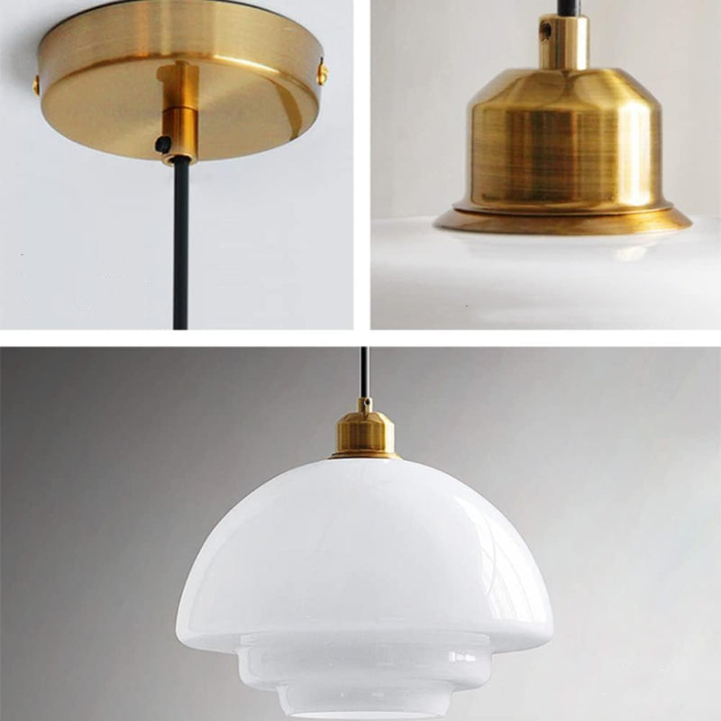 Mid Century Style Milk White Glass Pendant Light